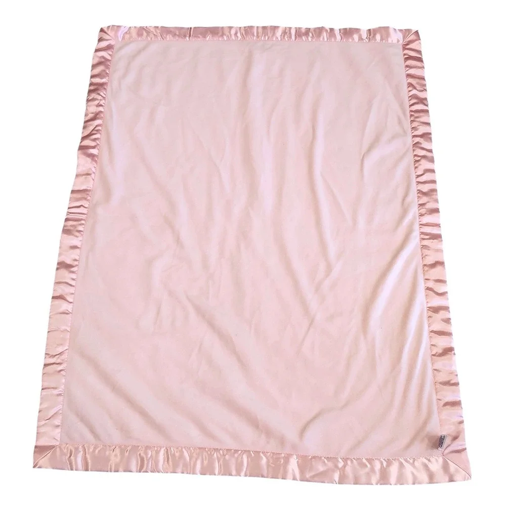 Carters Child of Mine Thank Heaven for Baby Girls Sherpa Pink Satin Blanket